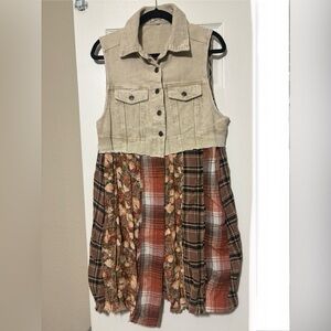 Gimmicks by BKE Beige Corduroy Maxi Vest